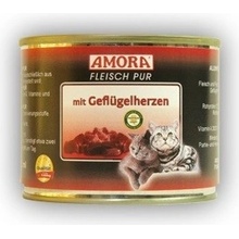 AMORA Fleisch pur CAT s hydinovými srdcami 200 g