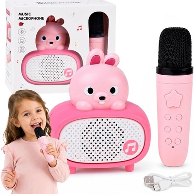JOKOMISIADA Interaktívne detské karaoke s bluetooth mikrofónom a reproduktorom králik