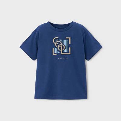 MAYORAL Синя тениска къс ръкав релефен надпис за мини момче Mayoral