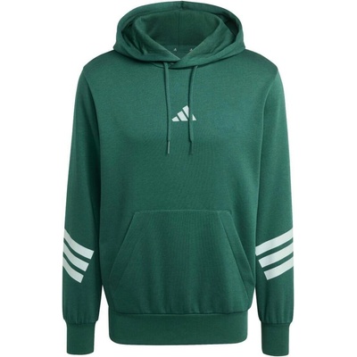 adidas Adidas Mens Fleece 3-Stripes Hooded Sweat Top Collegiate Green