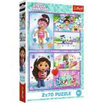 Trefl Puzzle Къщата на куклите на Габи 2 x 70 Играйте с Габи (34438)