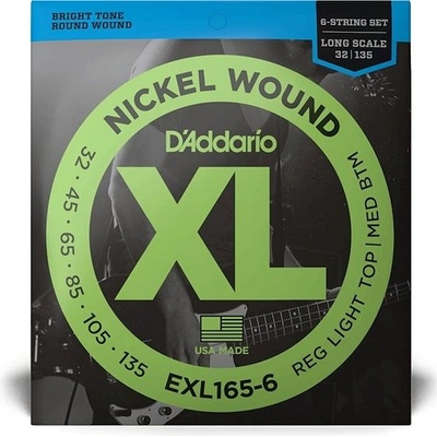 D'ADDARIO EXL165-6 Regular Light Top/Medium Bottom - .032 - .135
