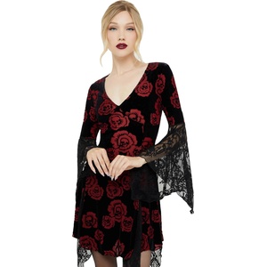 KILLSTAR дамска рокля KILLSTAR - Pandora's Rose - Black/Red - KSRA013586