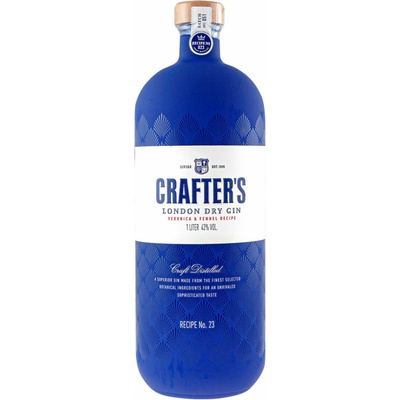 Crafters London Dry Gin 43% 1 l (čistá fľaša)