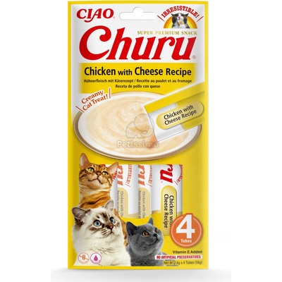 INABA Cat Churu пюре - пиле и кашкавал 4 x 14 г