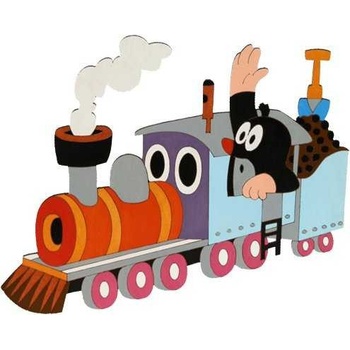 DoDo Drevená dekorácia velká Krtko v autíčku 33x31x0,6 cm