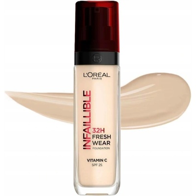L'Oréal Paris Infallible 32H Fresh Wear SPF25 dlouhotrvající make-up s uv ochranou 200 Natural Linen 30 ml