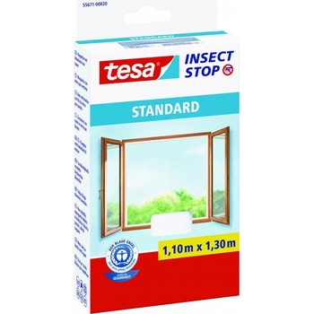 Tesa Insect Stop síť proti hmyzu STANDARD, do oken, na suchý zip bílá, 1,1 m 1,3 m