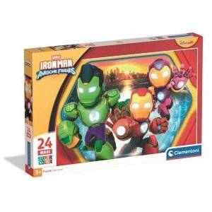 Clementoni -CLE puzzle 24 Maxi SuperKolor IronMan_. . Fri. . 24829