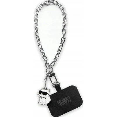 Přívěsek na klíče Karl Lagerfeld Strap Wrist Chain Choupette přívěsek stříbrný