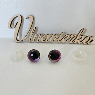 Oči s pojistkou glitrové 25mm tmavá svetlá na sklade