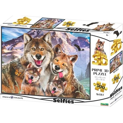 Prime 3D - Puzzle Wolf Selfie 3D - 500 piese