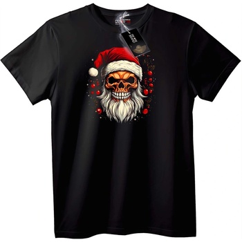 NOONEBRAND Тениска Дядо Коледа Skull Коледа - 3XL, Black