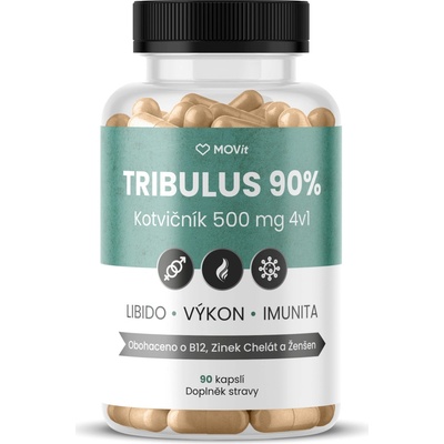MOVit Tribulus 90% Kotvičník 500 mg 4v1 90 kapslí