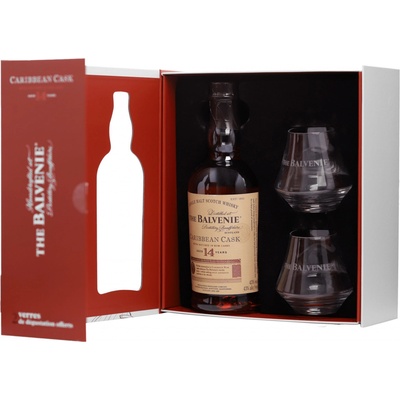 The Balvenie 14y Caribbean Cask Finish 43% 0,7 l (darčekové balenie 2 poháre)