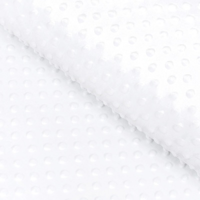 Dětská látka Minky 3D puntíky MKP-033 Sněhově bílá - šířka 150 cm