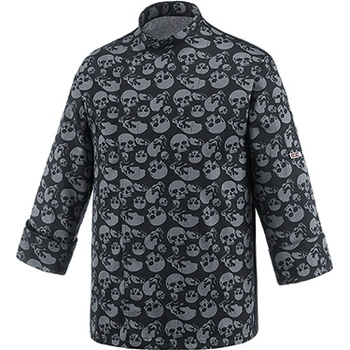 Image 1 of Egochef Готварска куртка с дълъг ръкав в черен цвят с принт черепи в онлайн магазин www. vvmstore. com (2029 120A)