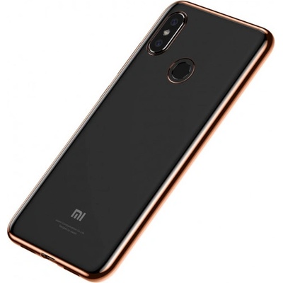 Pouzdro Baseus Shining čiré s rámečkem Xiaomi Mi 8 - zlaté