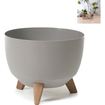 Lamela Kvetinová misa Roma eco wood sivý 40cm