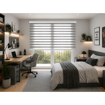 Zebra-shop Den a noc Maxi zatemňující Šedý melír BH 2904 200 x 80 černá vpravo