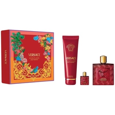 Versace Eros Flame Eau de Parfum мъжки комплект 100 мл + мини парфюм 5 мл + душ гел 150 мл