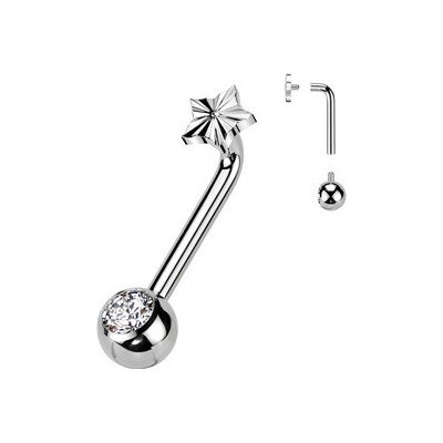 Šperky4U Christina piercing TITAN hvězdička KT008-C