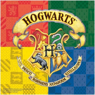Procos Papierové obrúsky Hogwarts Houses 33x33 cm 20 ks