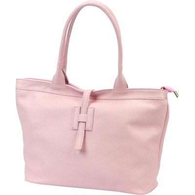 Luka dámska veľká kožená shopper kabelka púdrovo ružová A4 25-007
