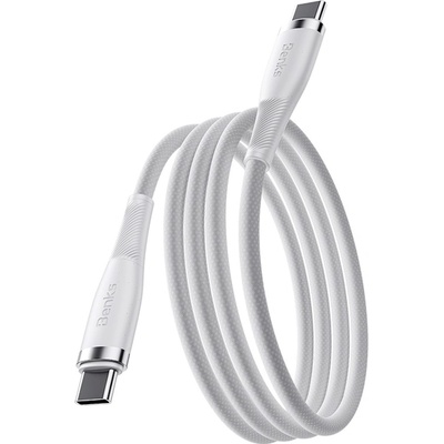 Benks Кабел с въжена оплетка и бързо зареждане за устройства с USB-C порт - Benks PowerWeave USB-C to USB-C Braided Cable 100W PD (100 см) (бял) (D47)