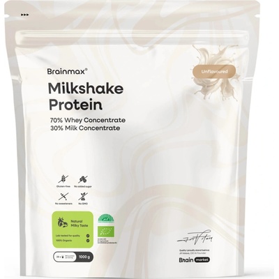 BrainMax Milkshake Protein bez příchutě BIO 1000 g – Sleviste.cz