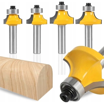ZAOBLOVAČIA FRÉZA S LOŽISKOM STOPKA 6MM NA DREVO OBRUBY MDF SADA 4X