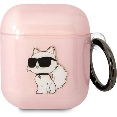 Karl Lagerfeld Кейс Karl Lagerfeld KLA2HNCHTCP за AirPods 1/2, розов / розов, Ikonik Choupette (KF001571-0)