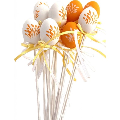 Plastové vajíčko oranžové/bílé 4 cm zápich, sada 12 ks – Zboží Dáma