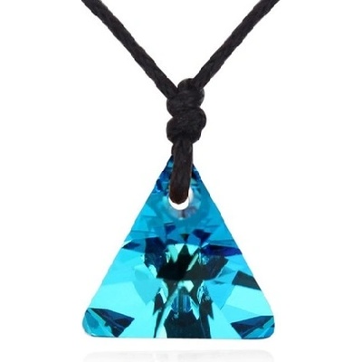 Колие със син триъгълен камък swarovski