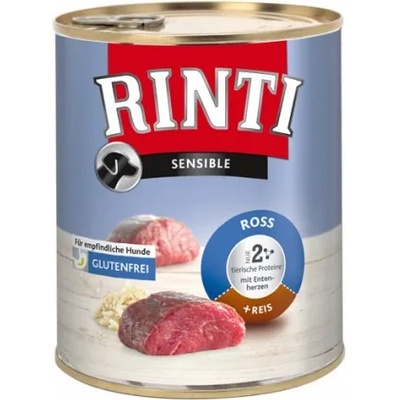 RINTI Sensible Adult - консерва за кучета с конско, патешки сърца и ориз - 800 гр - Германия