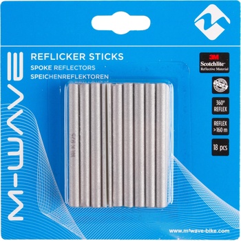 M-Wave Светлоотразител за велосипед M-wave Reflicker Sticks Spoke Reflectors - Silver - размер 18 Stück (870-3004-0111)