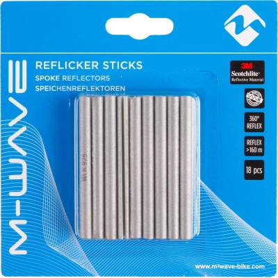 M-Wave Светлоотразител за велосипед M-wave Reflicker Sticks Spoke Reflectors - Silver - размер 18 Stück (870-3004-0111)