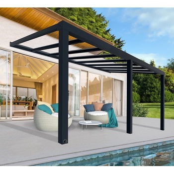 Palram Алуминиев навес за тераса Stockholm Palram - Canopia 3, 4 x 5, 9 м сив (PAL705926)