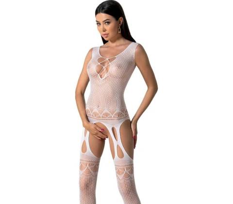 Passion BS099 white - Bodystocking Biela