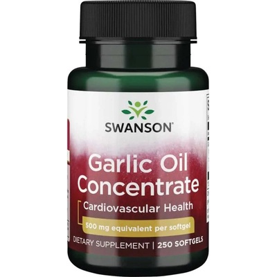 Swanson Garlic Oil Koncentrát česnekového oleje 500 mg 250 softgelových kapslí