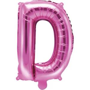 PartyDeco Балон от фолио Mini - Буква D 35см розов