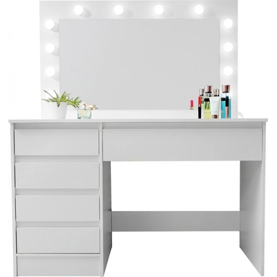 Aga Toaletní stolek se zrcadlem a osvětlením MRDT07-MW Matný bílý – Sleviste.cz