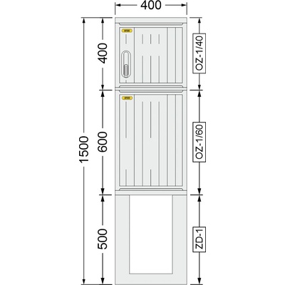 SFOS 400x1500x245mm OZ-1/40 + OZ-1/60 + ZD-1