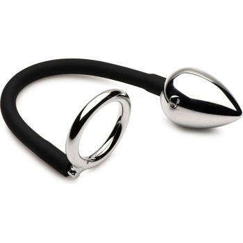 Image 1 of Master Series Tug + Plug Cock & Ball Ring with Anal Plug