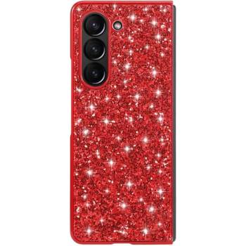GKK Калъф с Блестяща Декорация за Samsung Z Fold 6, Glitter Electroplating Case, Червен (5966011069053)