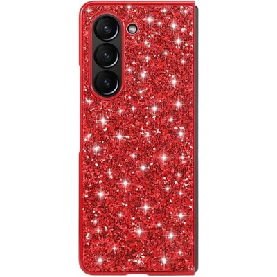 GKK Калъф с Блестяща Декорация за Samsung Z Fold 6, Glitter Electroplating Case, Червен (5966011069053)