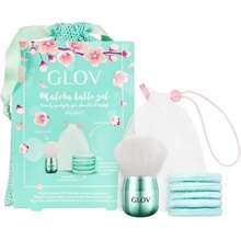 Glov Matcha Latte odličovací polštářky Moon Pads Mint 5 ks + Kabuki štětec na make-up 1 ks + taška