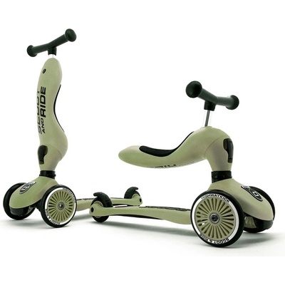 Scoot & Ride Odrážadlo kolobežka 2v1 Highwaykick 1 olive