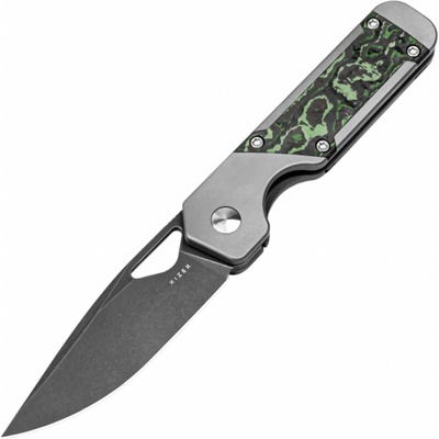 Kizer Frame Lock Mini Militaw Jonathan Styles S45VN Titanium+Jungle Wear Carbon Fiber Ki3634SA2