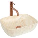 Rea REA-U4700-Мивка за плот BELINDA MINI 25x36 см керамика/бежова/имитация на камък (RE0114)
